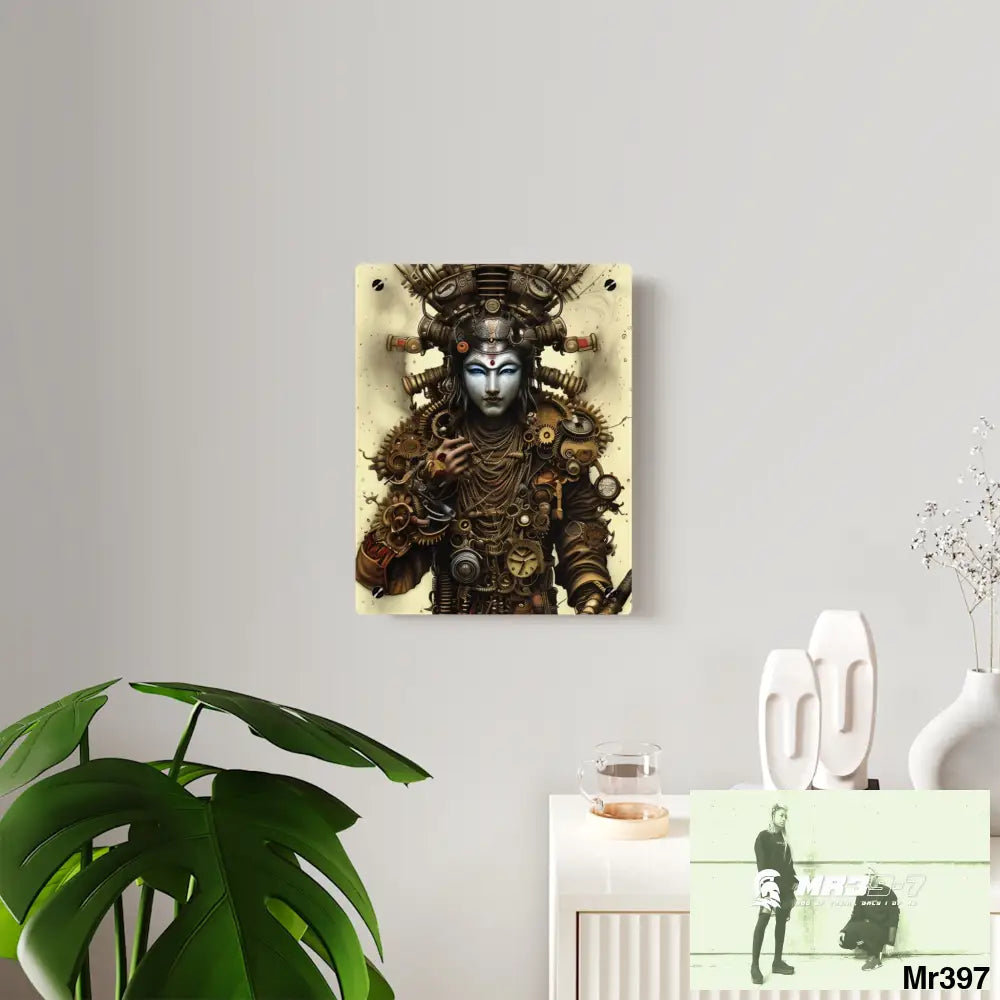 Realistic Male Samurai Steampunk Graphic Acrylic Wall Art Panels Home Decor