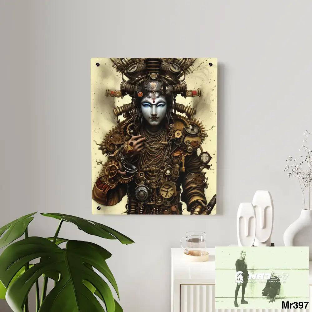 Realistic Male Samurai Steampunk Graphic Acrylic Wall Art Panels Home Decor