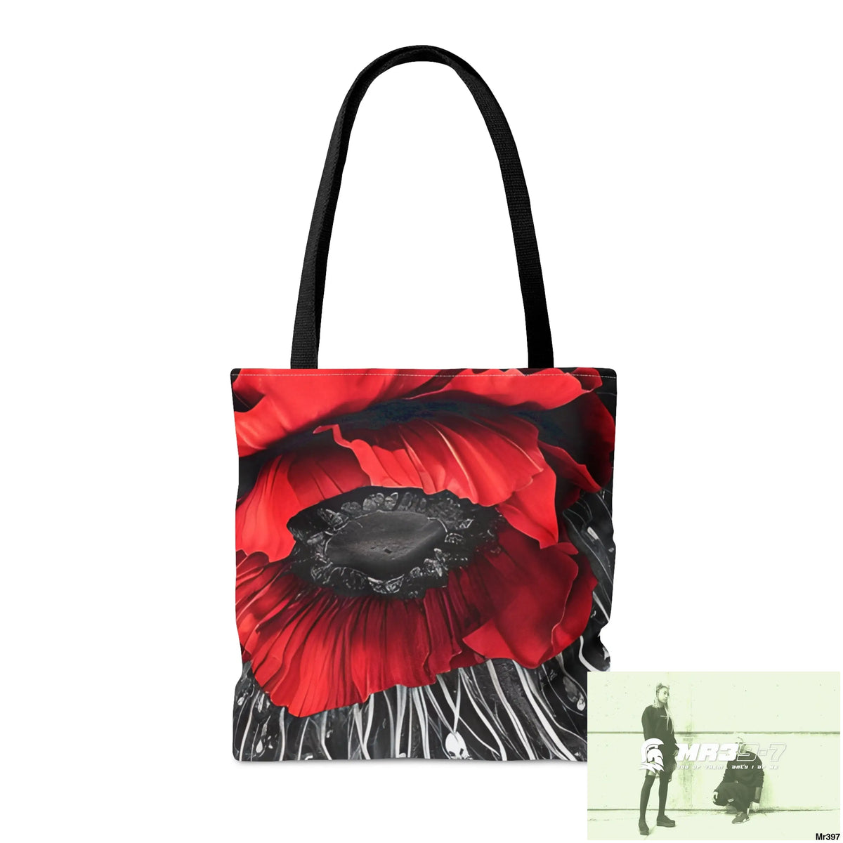 Red flow blank ink Poppies Tote Bag (AOP) Bags