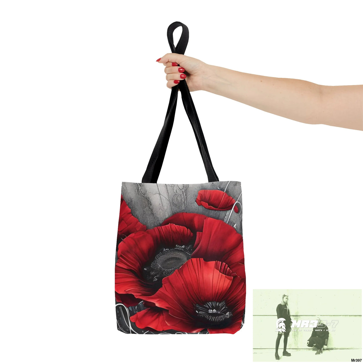 Red flow blank ink Poppies Tote Bag (AOP) Bags