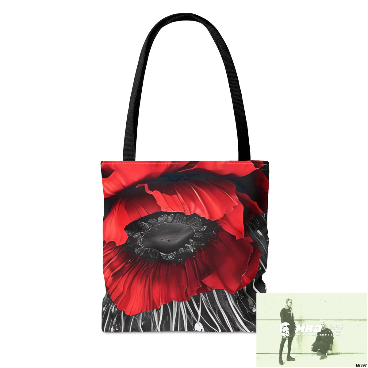 Red flow blank ink Poppies Tote Bag (AOP) Bags