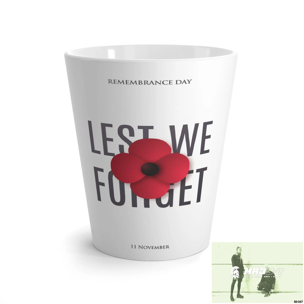 Remembrance Day Poppy Lest We Forget Latte Mug 12oz Mug
