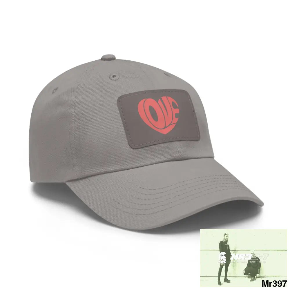 Retro Love Dad Hat with Leather Patch (Rectangle) Hats