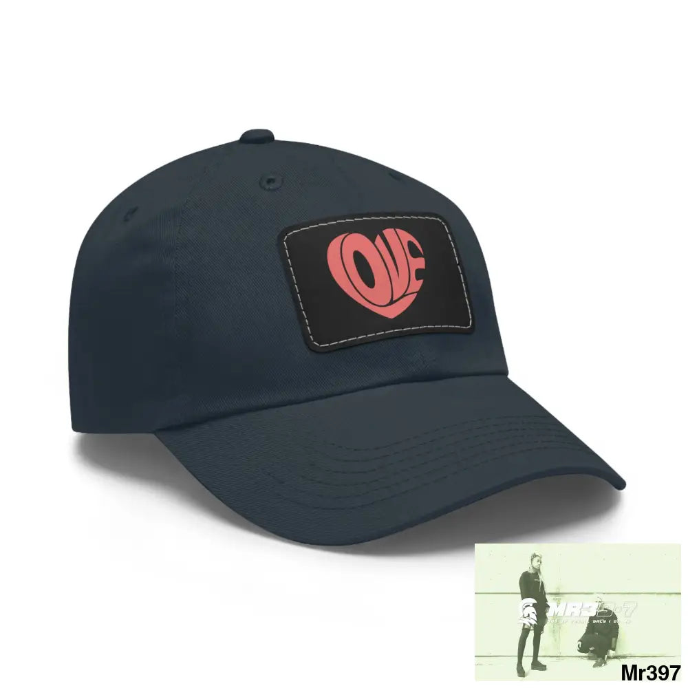 Retro Love Dad Hat with Leather Patch (Rectangle) Hats