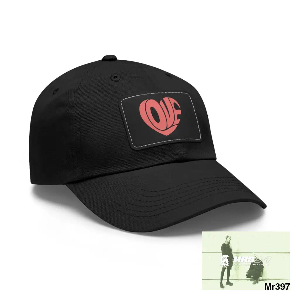 Retro Love Dad Hat with Leather Patch (Rectangle) Hats