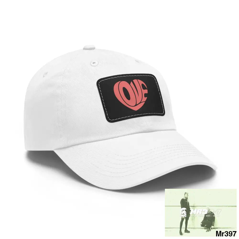 Retro Love Dad Hat with Leather Patch (Rectangle) Hats