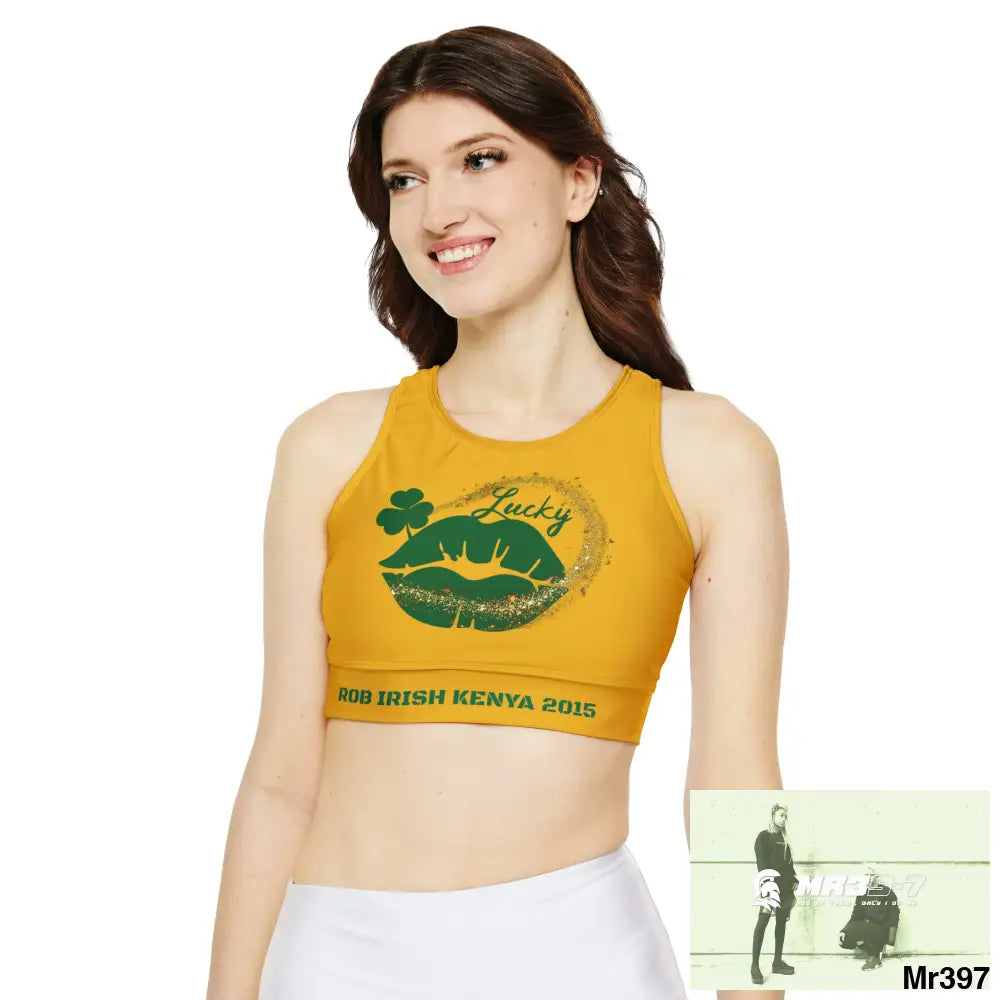 Rob Irish Kenya 2015 mash up match set Fully Lined Padded Sports Bra (AOP) All Over Prints