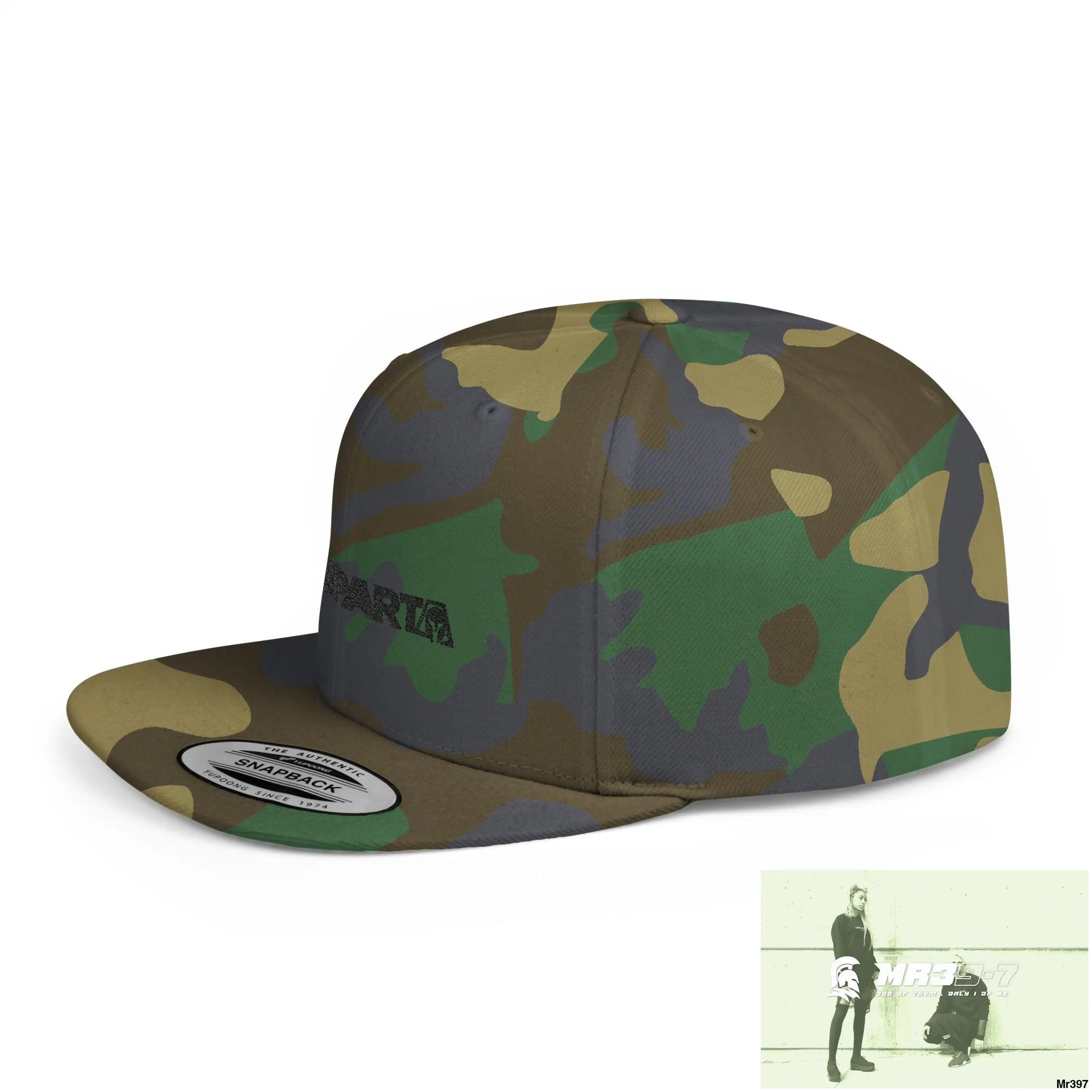 Snapback Hat — A1-Sparta Retro Logo Flat-Bill Cap Hats