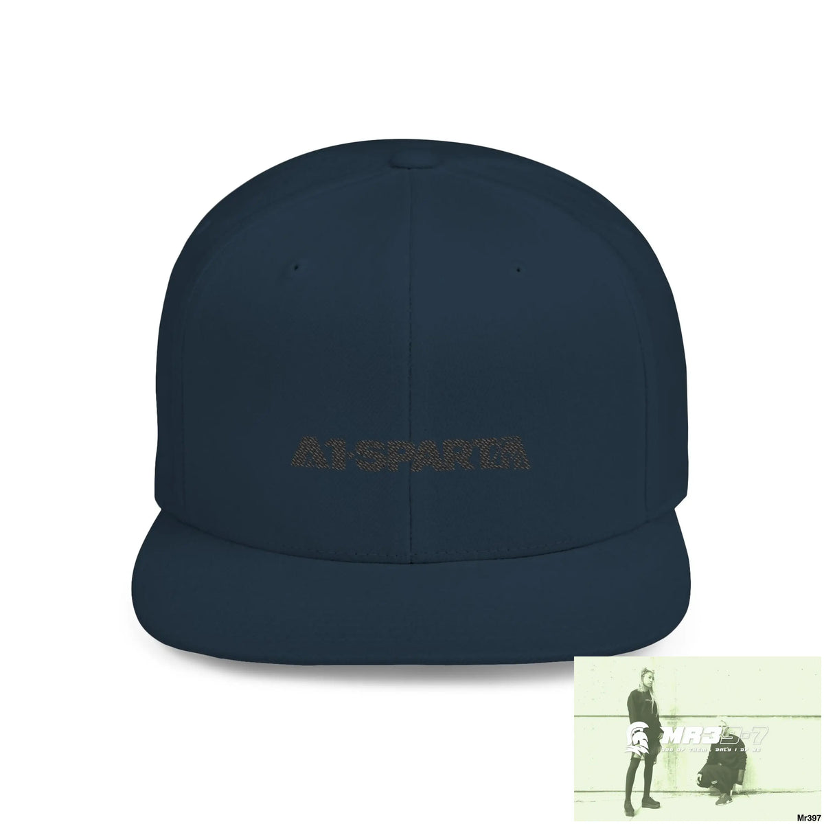 Snapback Hat — A1-Sparta Retro Logo Flat-Bill Cap One size / Dark Navy Hats