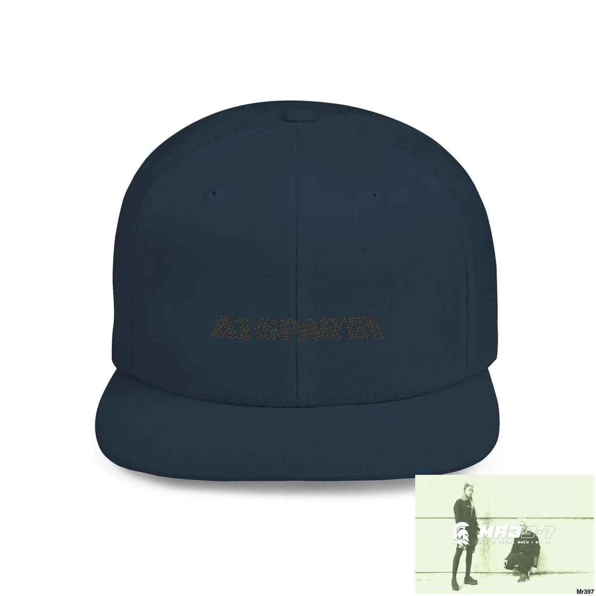 Snapback Hat — A1-Sparta Retro Logo Flat-Bill Cap One size / Navy Hats