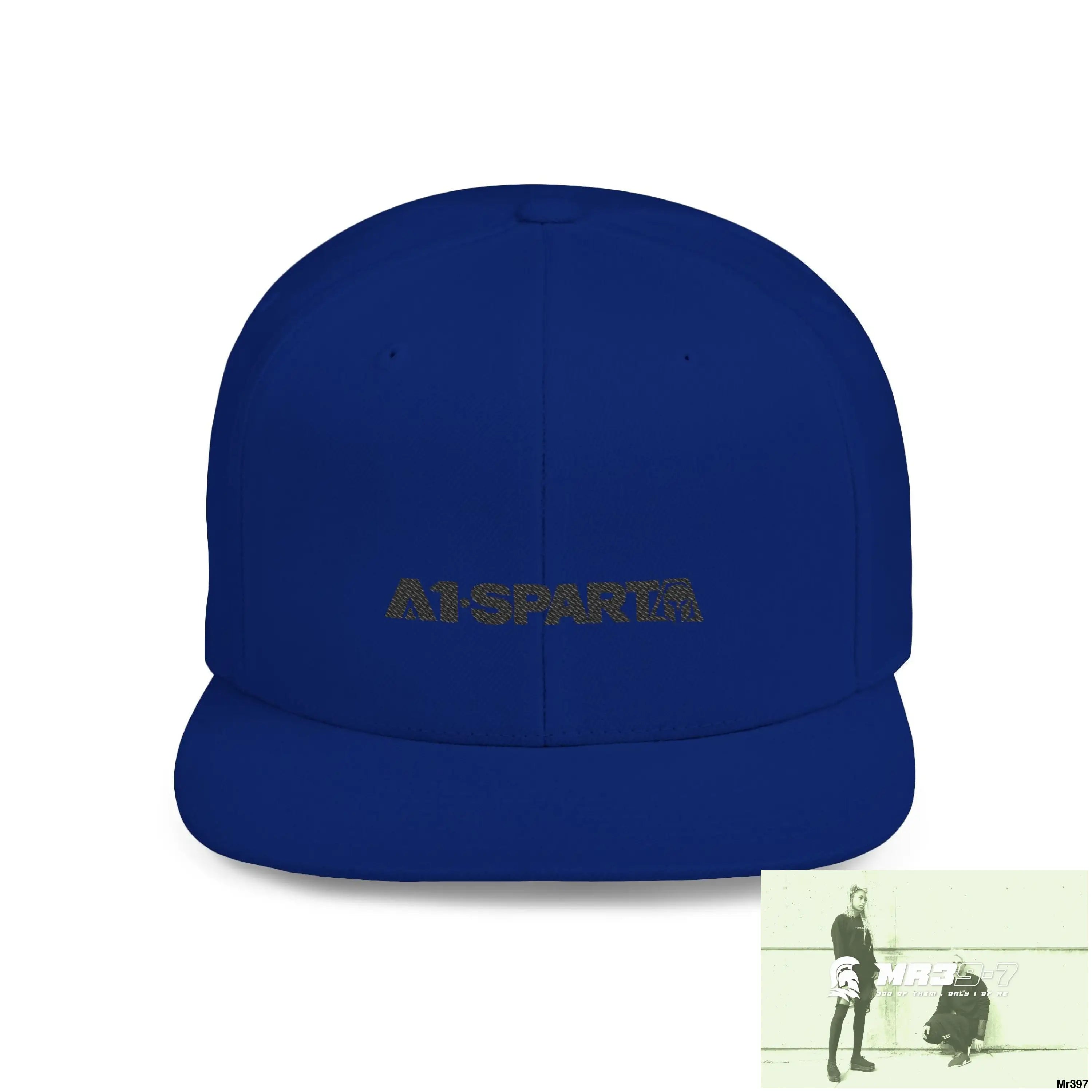 Snapback Hat — A1-Sparta Retro Logo Flat-Bill Cap One size / Royal Hats