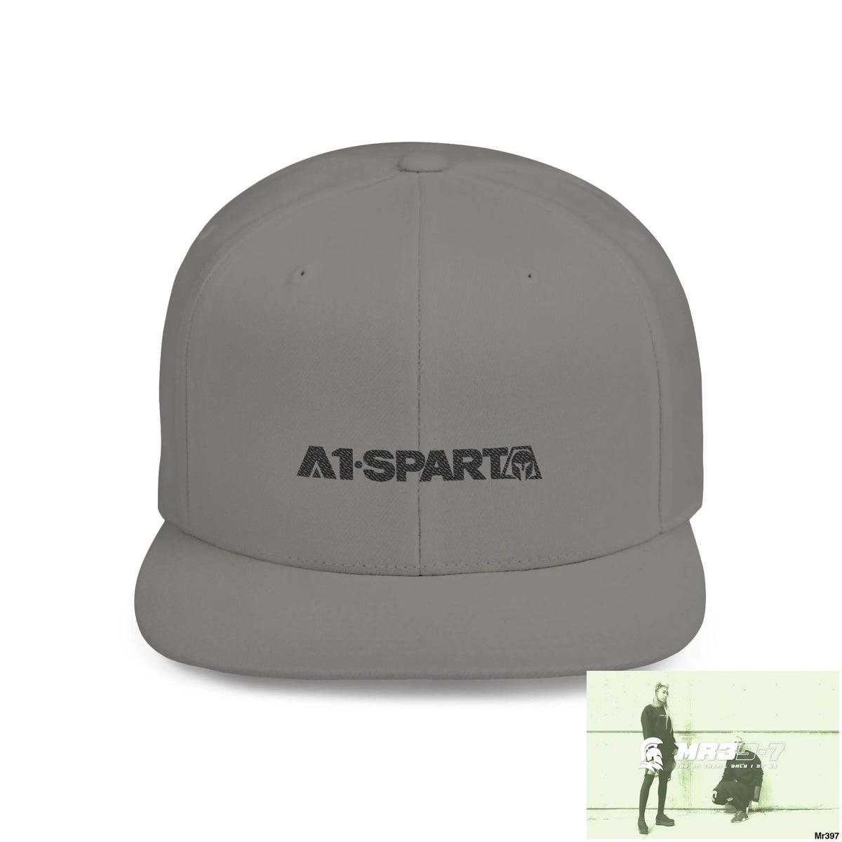 Snapback Hat — A1-Sparta Retro Logo Flat-Bill Cap One size / Silver Hats