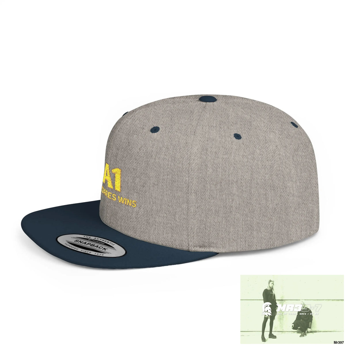 Snapback Hat — A1 Who Dares Wins Retro Logo Flat-Bill Cap Hats