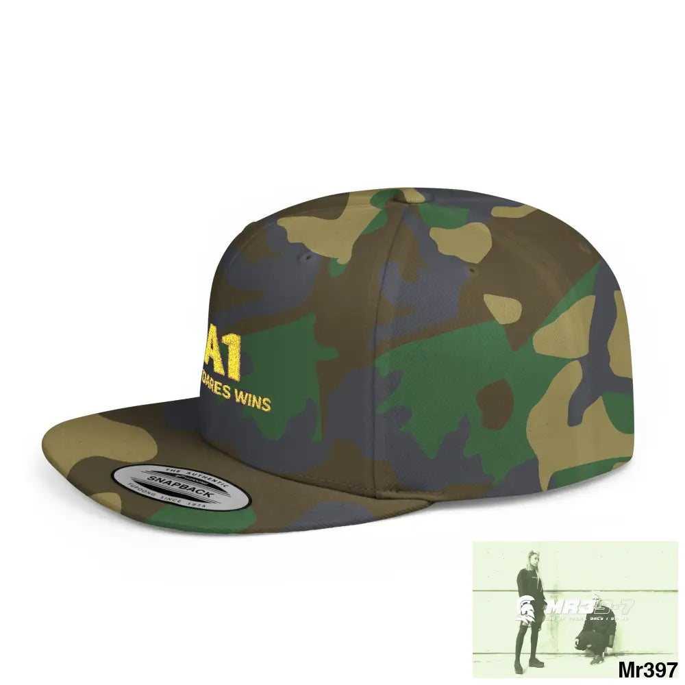 Snapback Hat — A1 Who Dares Wins Retro Logo Flat-Bill Cap Hats