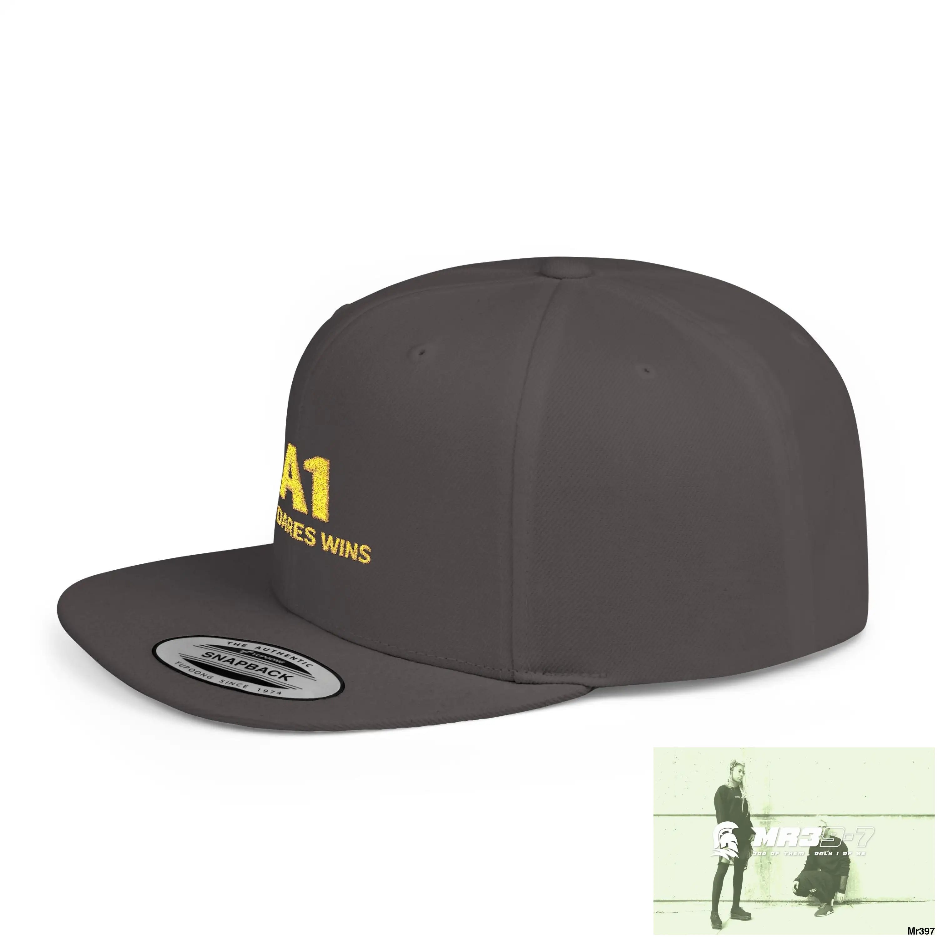 Snapback Hat — A1 Who Dares Wins Retro Logo Flat-Bill Cap Hats