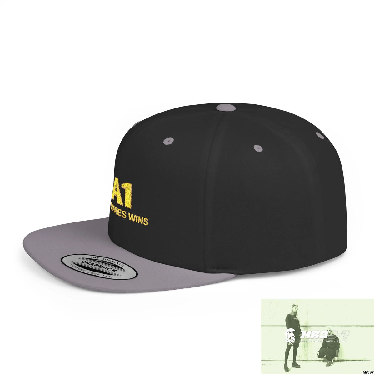 Snapback Hat — A1 Who Dares Wins Retro Logo Flat-Bill Cap Hats