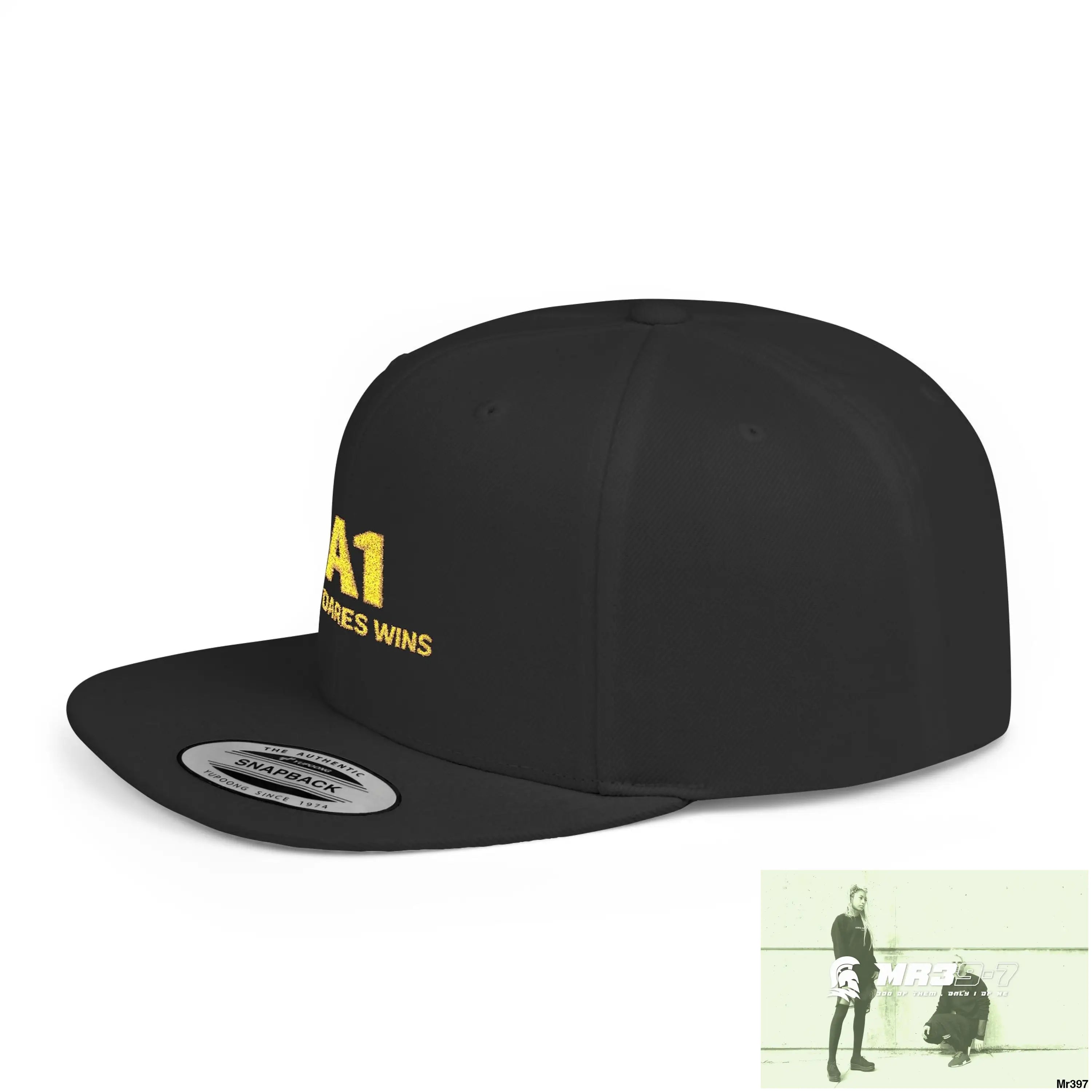 Snapback Hat — A1 Who Dares Wins Retro Logo Flat-Bill Cap Hats