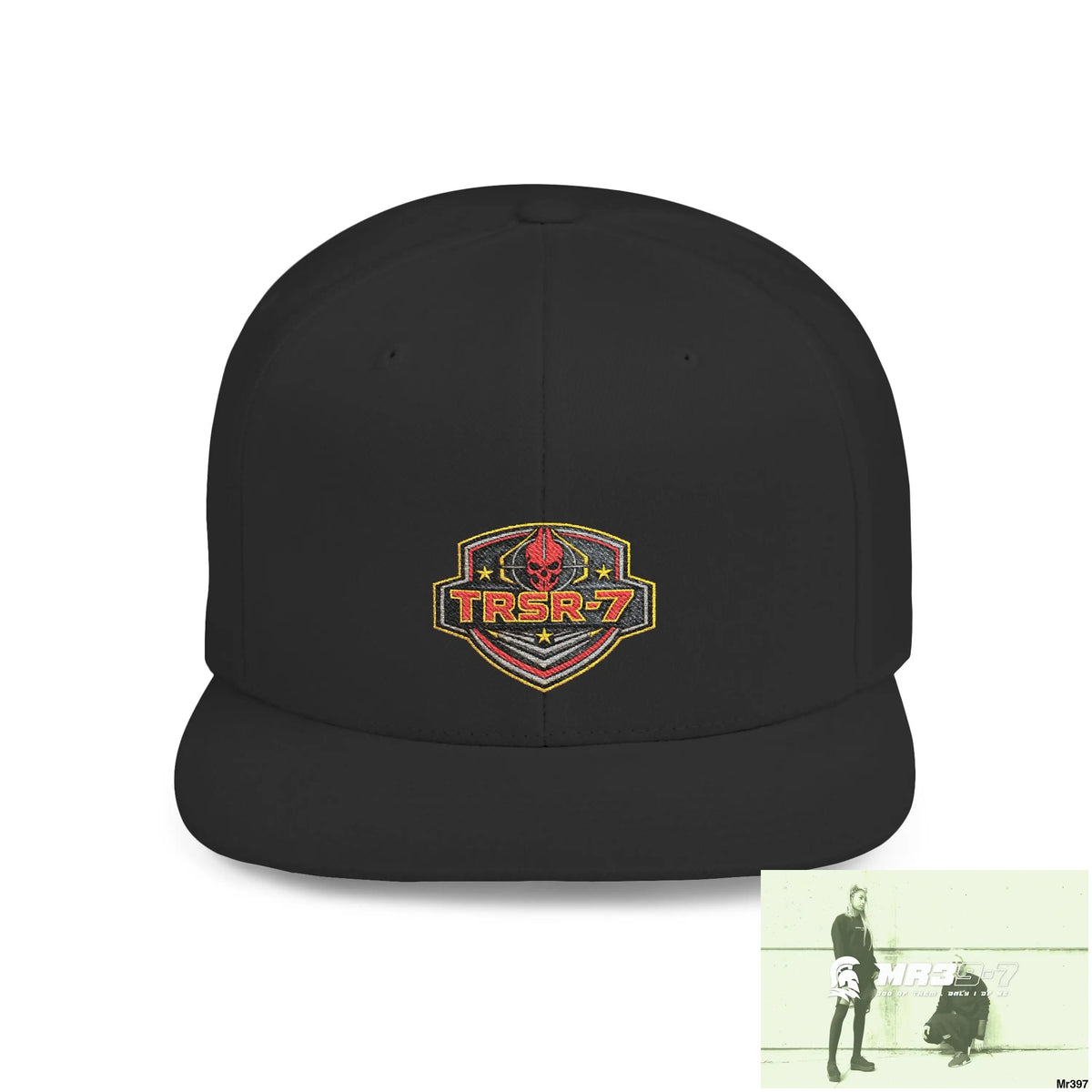 Snapback Hat — TRSR-7 Black Ops - SoCom Retro Logo Flat-Bill Cap One size / Black Hats