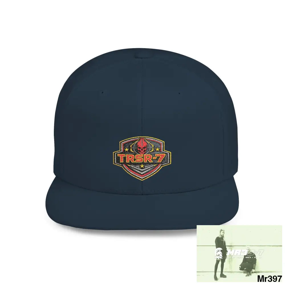 Snapback Hat — TRSR-7 Black Ops - SoCom Retro Logo Flat-Bill Cap One size / Navy Hats