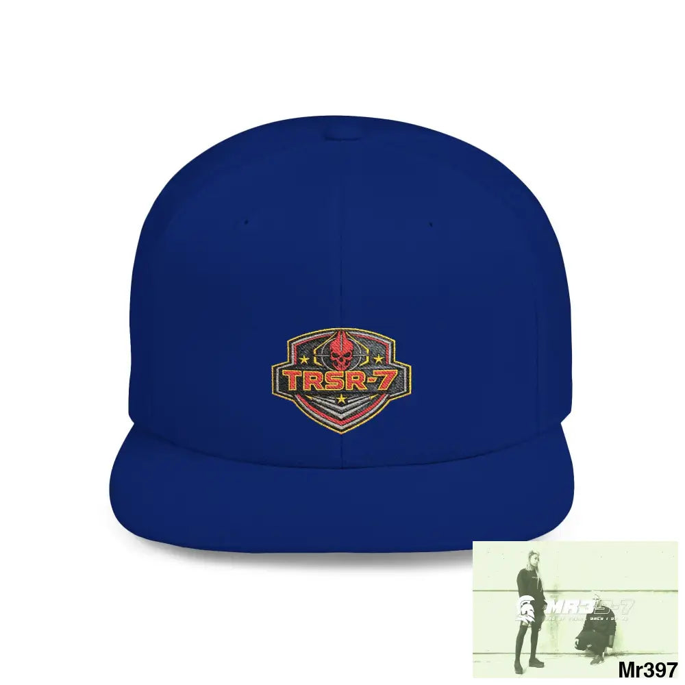 Snapback Hat — TRSR-7 Black Ops - SoCom Retro Logo Flat-Bill Cap One size / Royal Hats
