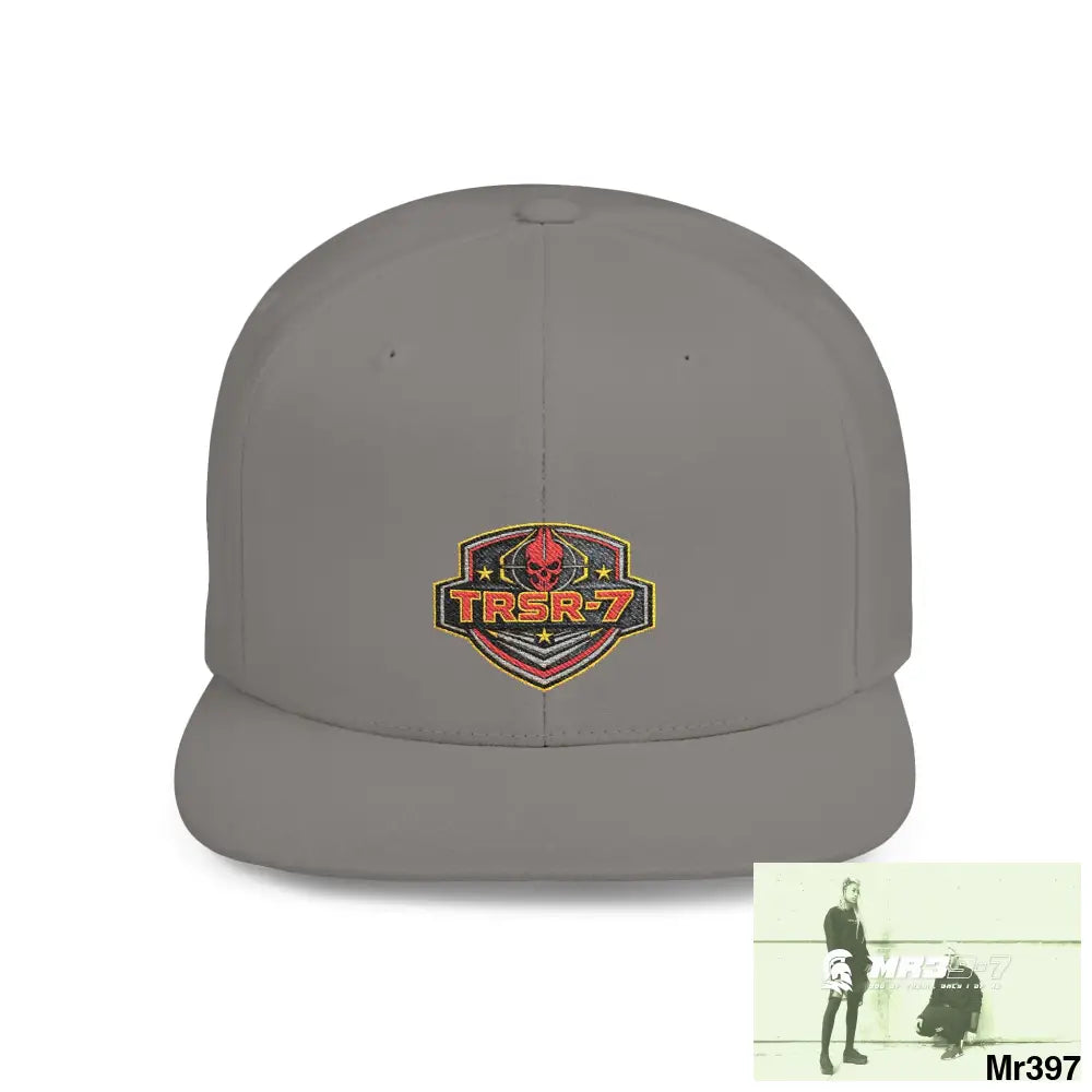 Snapback Hat — TRSR-7 Black Ops - SoCom Retro Logo Flat-Bill Cap One size / Silver Hats