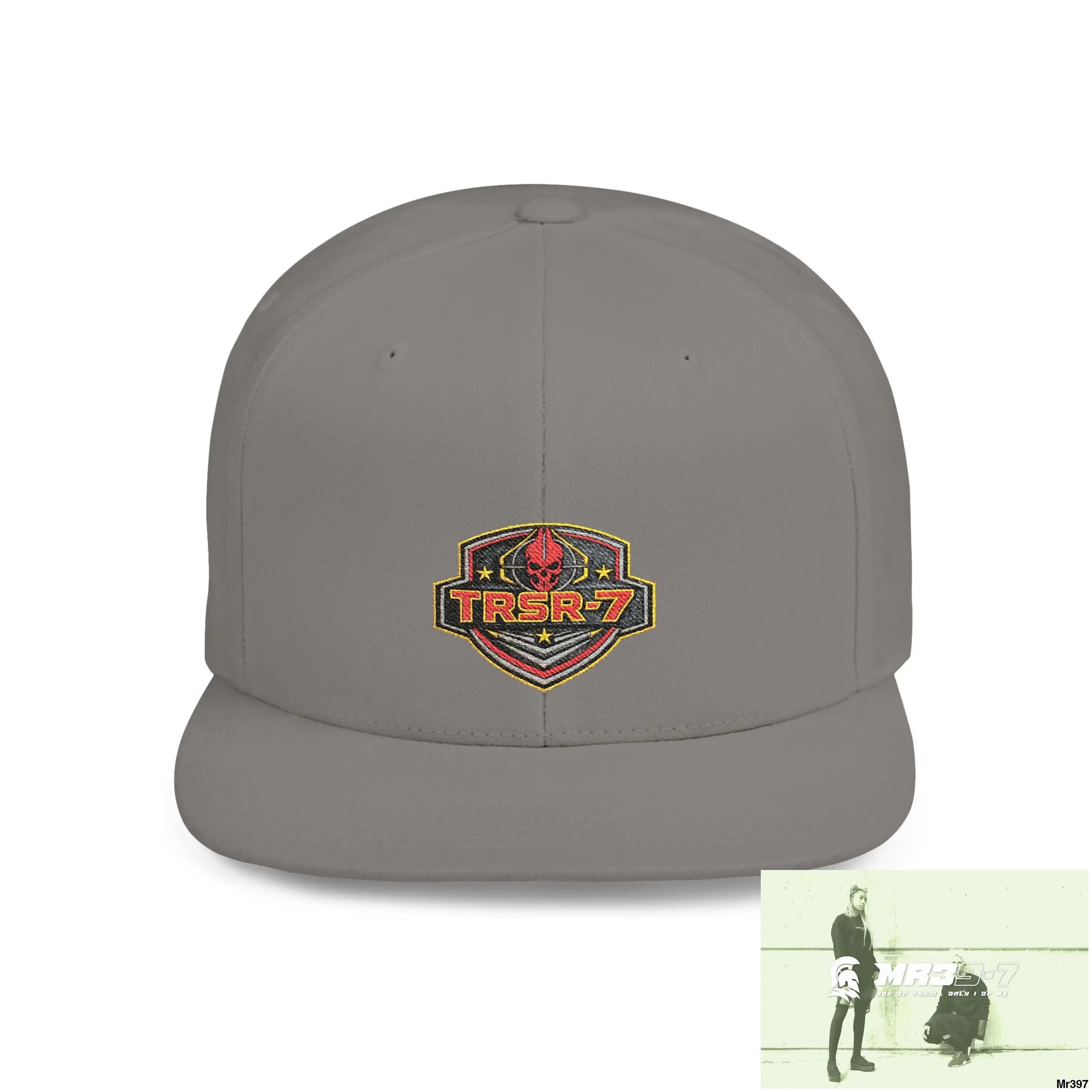 Snapback Hat — TRSR-7 Black Ops - SoCom Retro Logo Flat-Bill Cap One size / Silver Hats