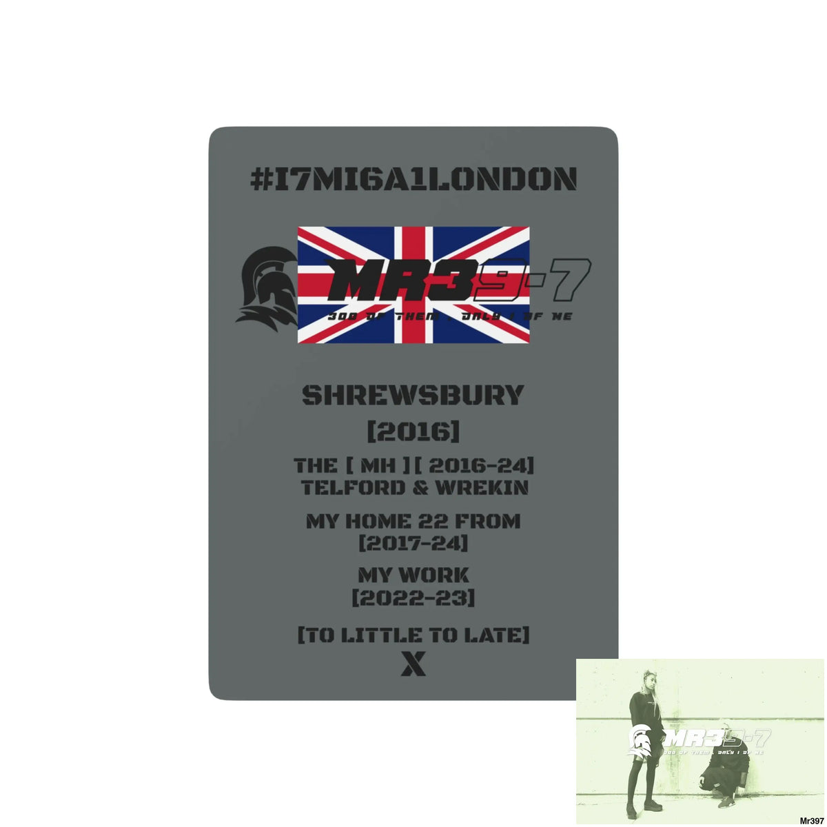 SPA Mr39-7 #I7MI6A1London Shrewsbury Telford & Wrekin MH,My Home My Work Ltd Edition Custom Poker Cards 2.5’’ x 3.5’’