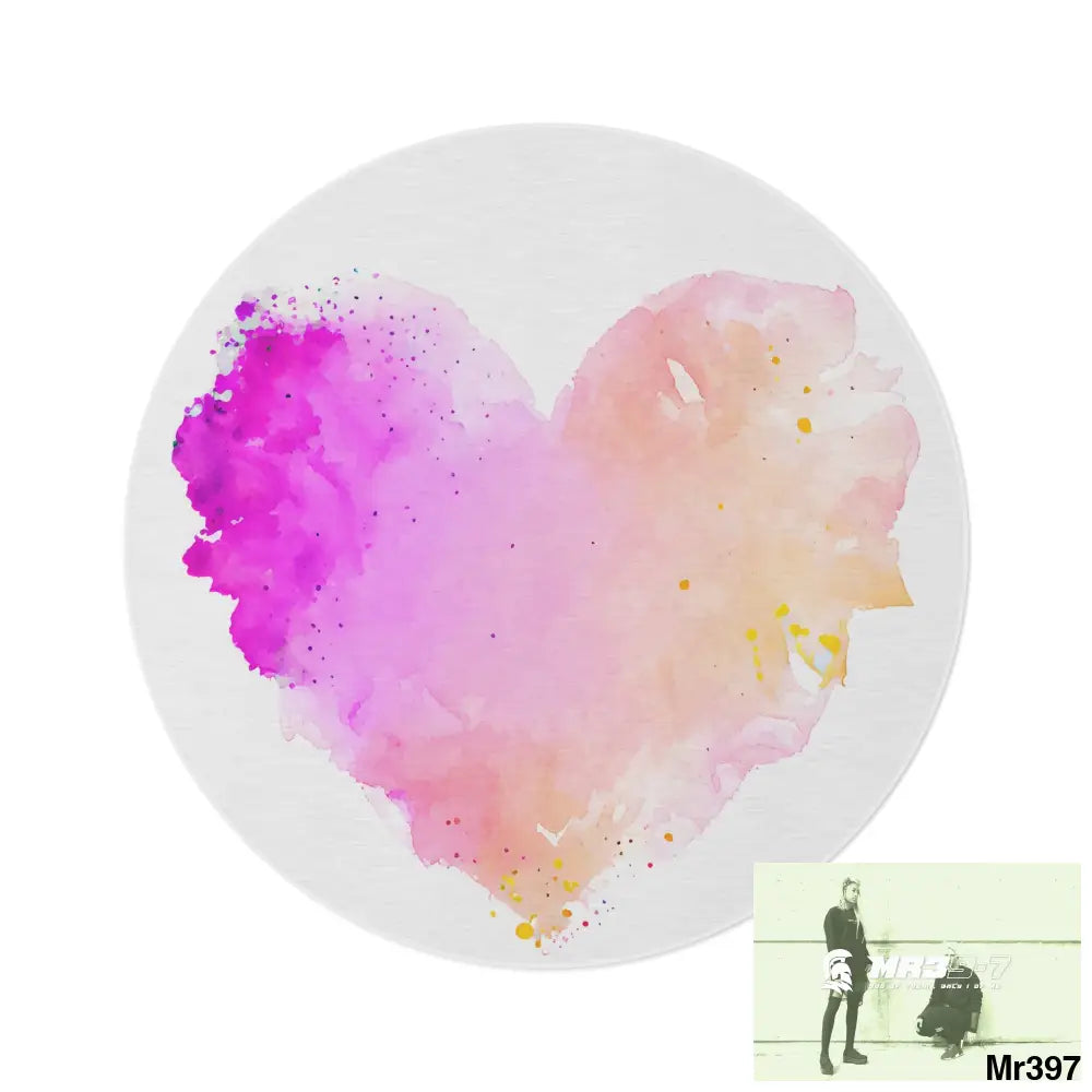 Splashed heart Round Rug 60’’ × 60’’ Home Decor