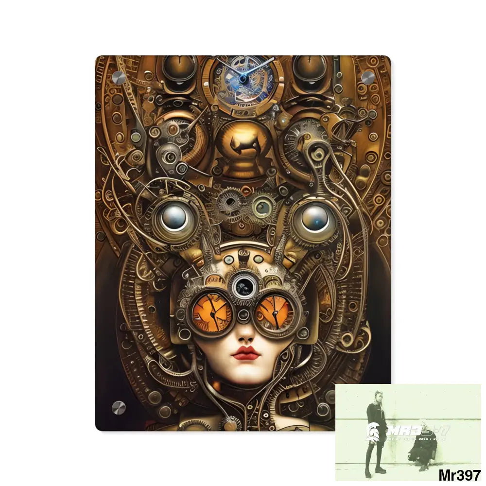 Steampunk Animal Clock Wall Art Panels 11″ x 14″ (Vertical) / 0.25’’ Home Decor