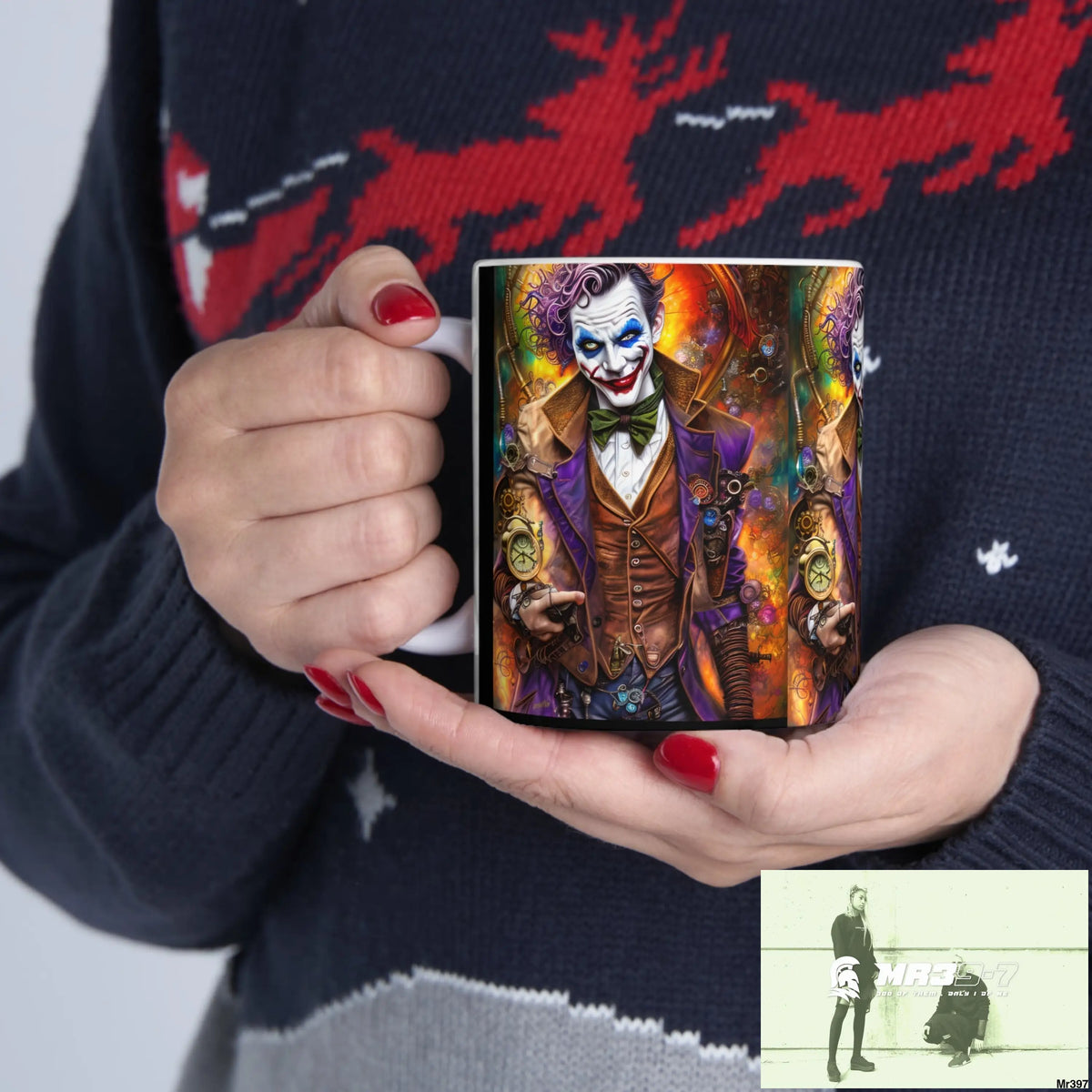 STEAMPUNK JOKER HEARTS TRIBAL FRACTAL Ceramic Mug 11oz 11oz Mug