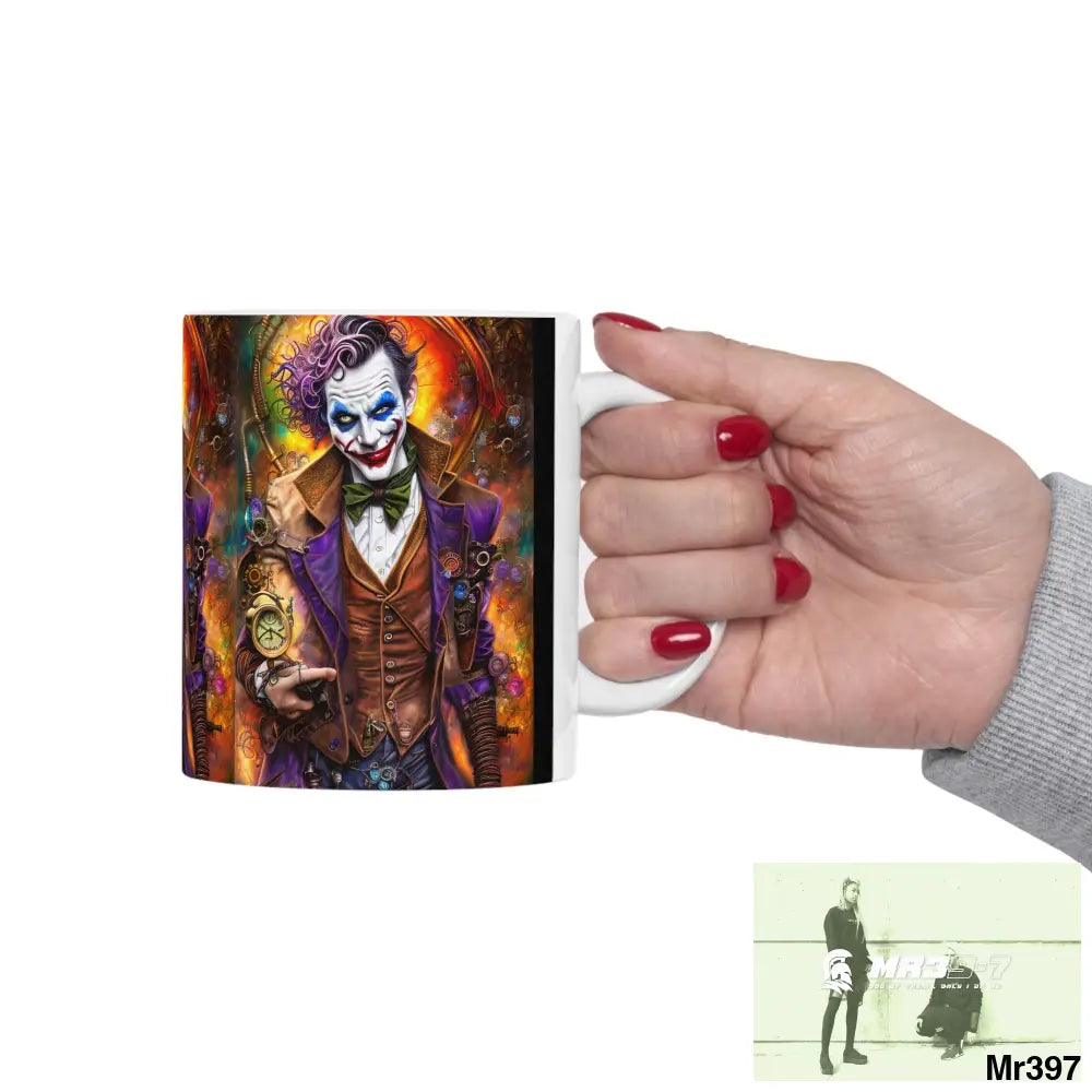 STEAMPUNK JOKER HEARTS TRIBAL FRACTAL Ceramic Mug 11oz 11oz Mug