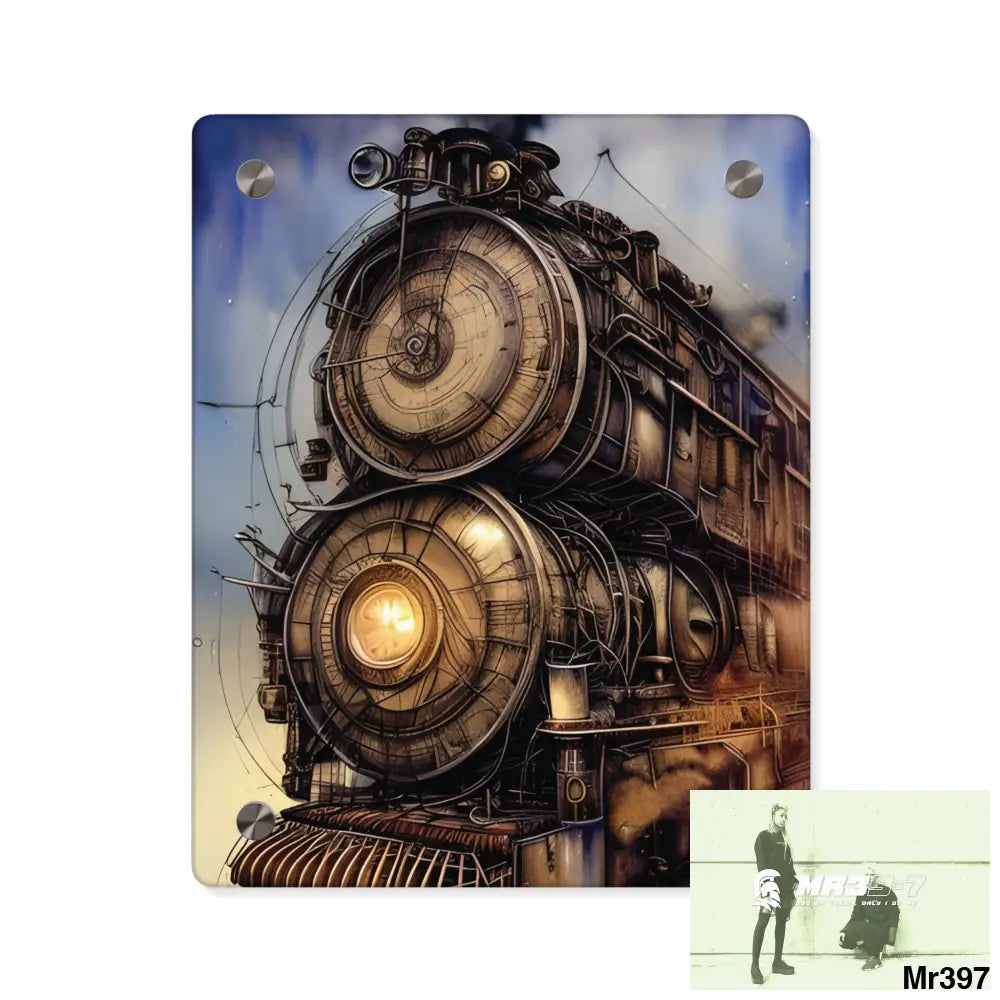 Steampunk Locamotive Acrylic Wall Art Panels 8″ x 10″ (Vertical) / 0.25’’ Home Decor