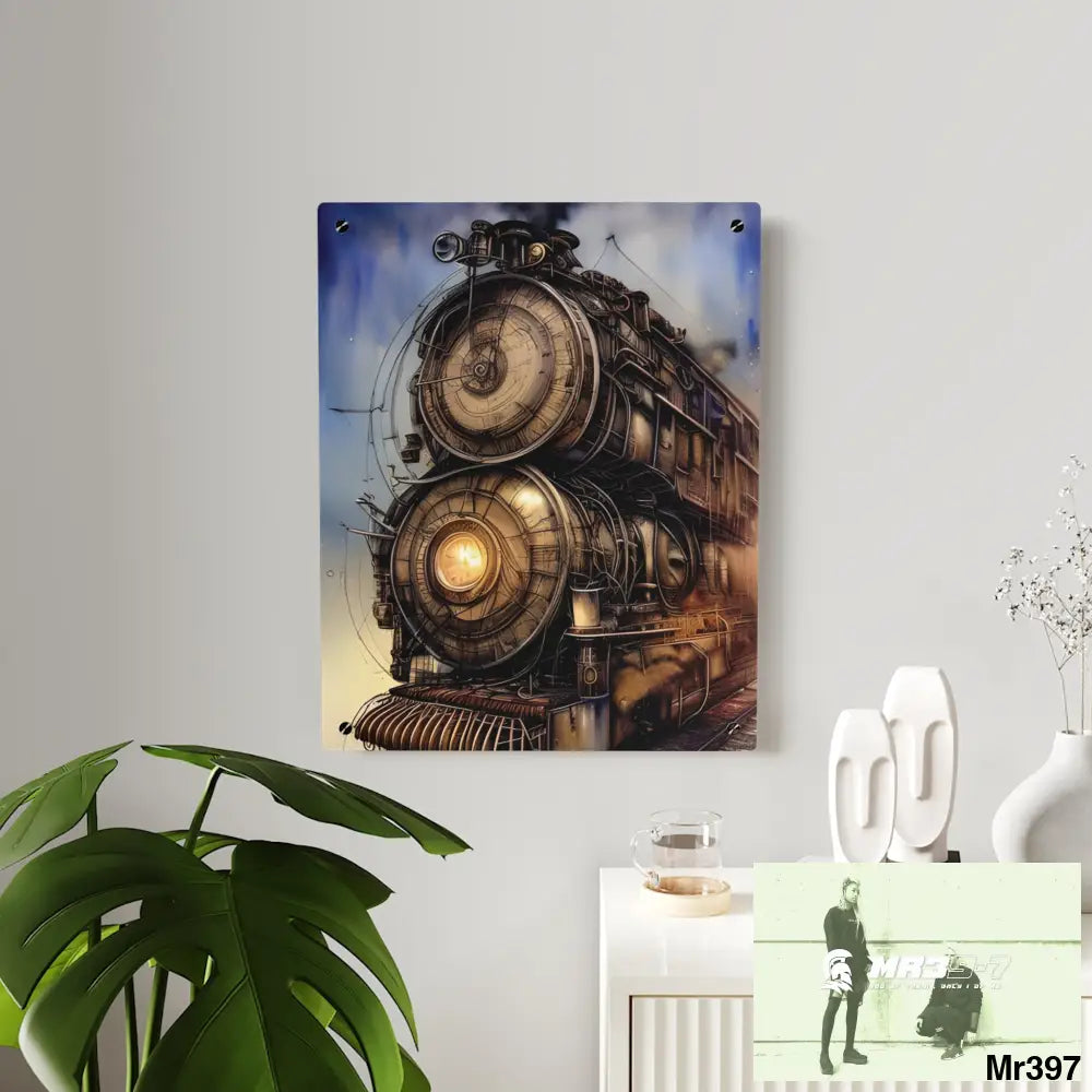 Steampunk Locamotive Acrylic Wall Art Panels Home Decor