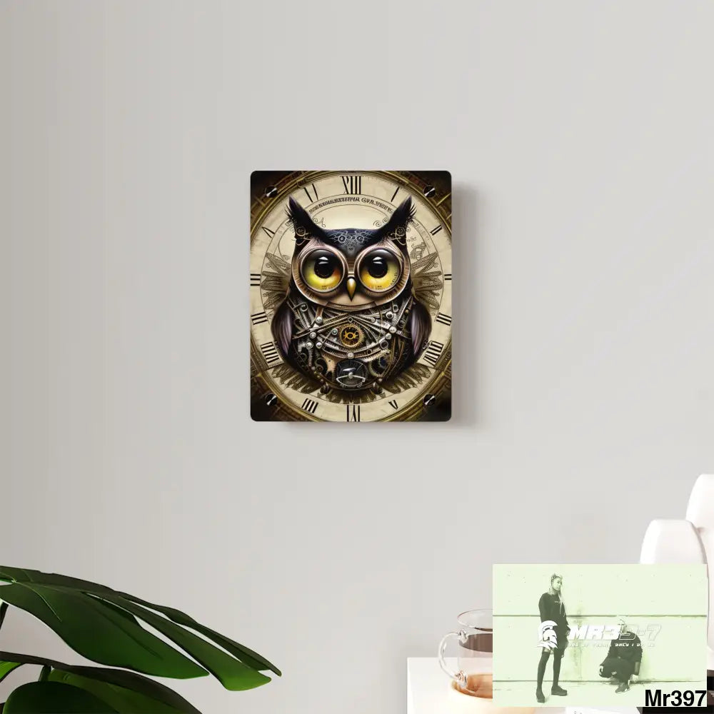 Steampunk Owl Hyper Detailed Ultra Resolution Central Portrait Wall Art Panels Home Decor