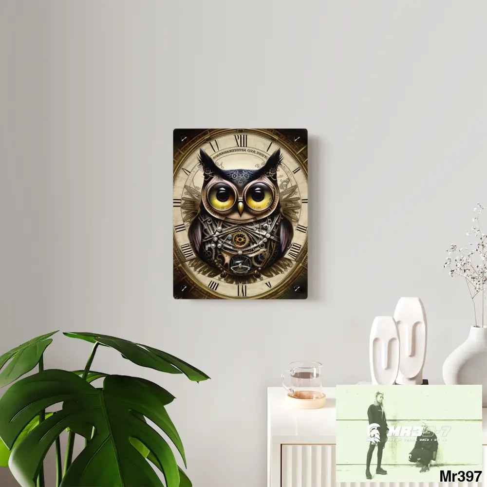 Steampunk Owl Hyper Detailed Ultra Resolution Central Portrait Wall Art Panels Home Decor