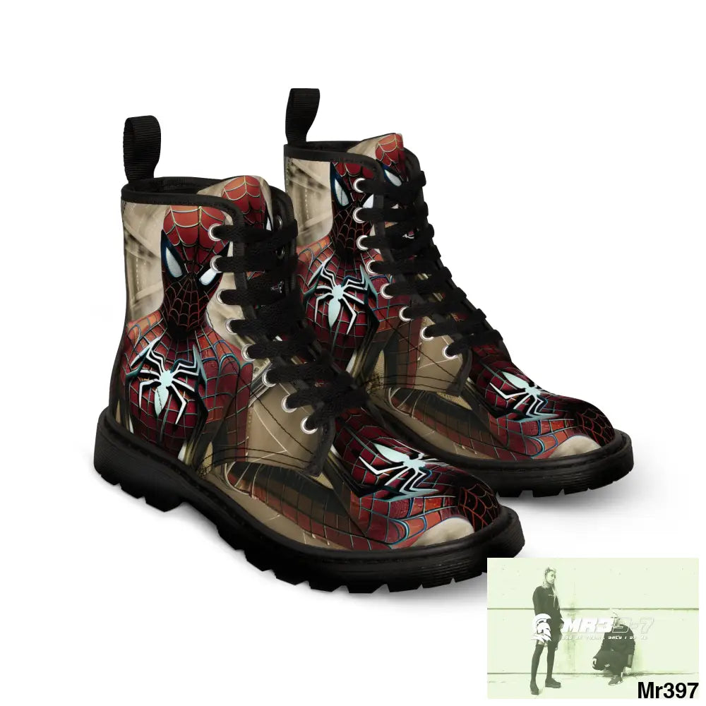 Steampunk Spider-Man Graphic Mens Canvas Boots Shoes