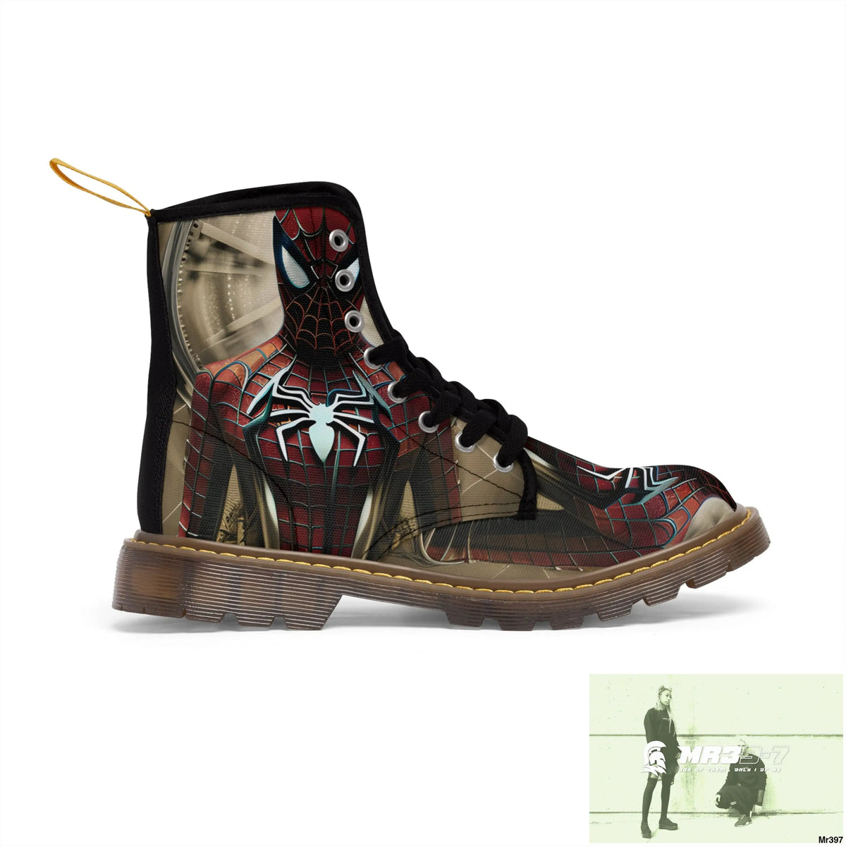 Steampunk Spider-Man Graphic Mens Canvas Boots Shoes