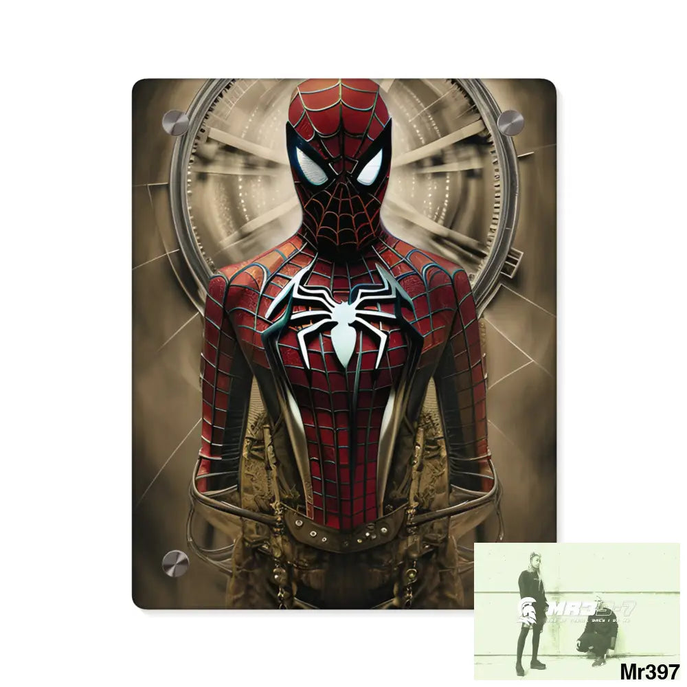 Steampunk SpiderMan Graphic Acrylic Wall Art Panels 8″ x 10″ (Vertical) / 0.25’’ Home Decor