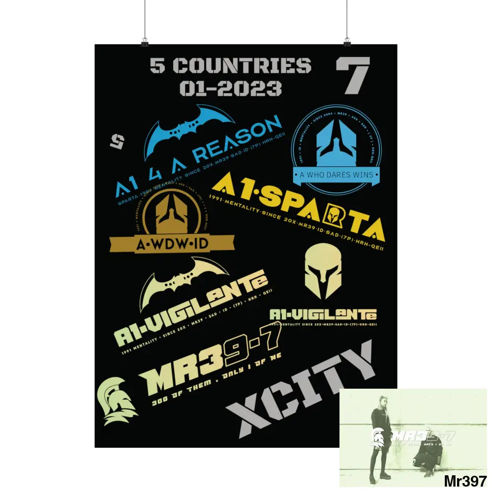Strike City only took A1X 5 Countries 2001-23 Matte Vertical Posters 30″ x 40″ / Matte Poster