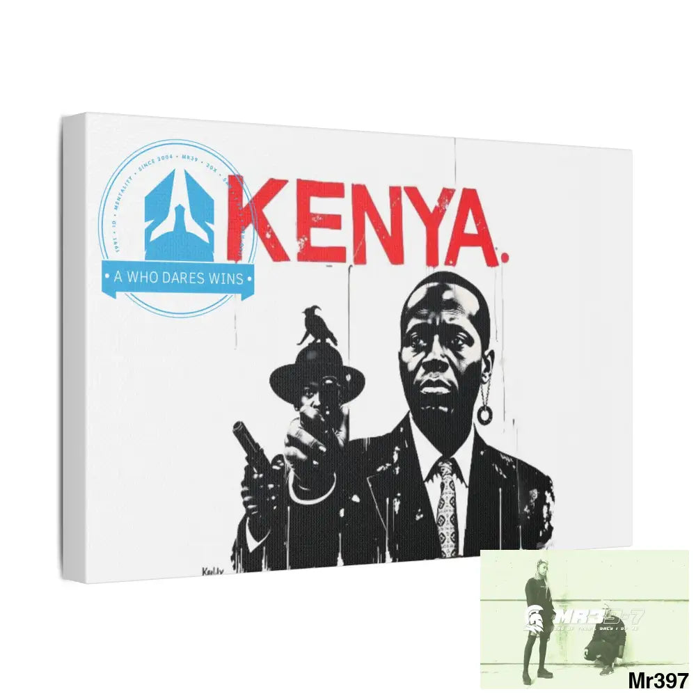 Stylish Stretched Canvas Art Print A1 WDW Banksy stye Kenya 2015 trip no 10 Retro Home Decor Tropical Vibes Wall Art