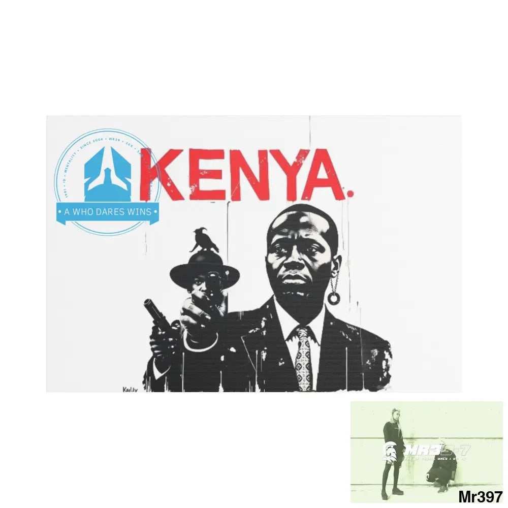 Stylish Stretched Canvas Art Print A1 WDW Banksy stye Kenya 2015 trip no 10 Retro Home Decor Tropical Vibes Wall Art