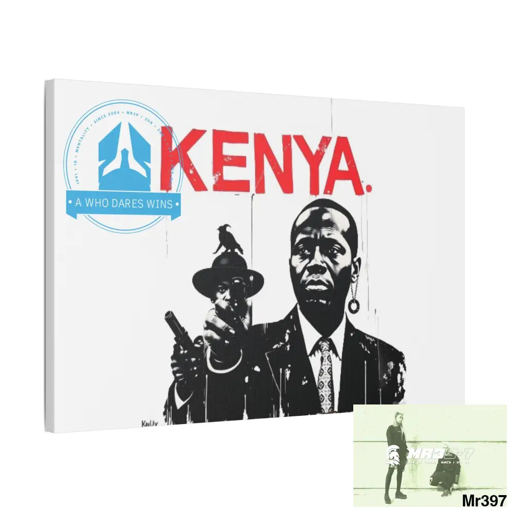 Stylish Stretched Canvas Art Print A1 WDW Banksy stye Kenya 2015 trip no 10 Retro Home Decor Tropical Vibes Wall Art