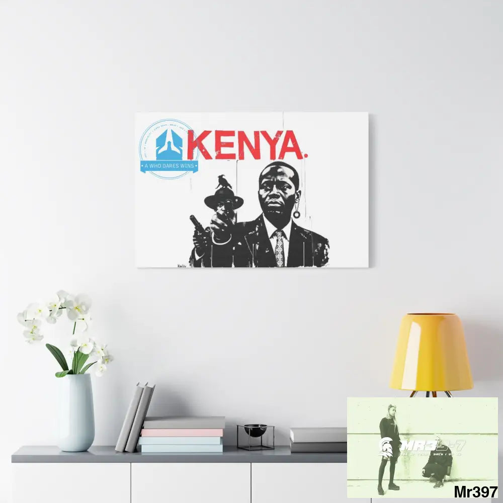 Stylish Stretched Canvas Art Print A1 WDW Banksy stye Kenya 2015 trip no 10 Retro Home Decor Tropical Vibes Wall Art