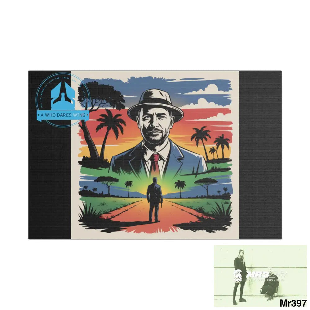 Stylish Stretched Canvas Art Print A1 WDW Banksy stye Kenya 2015 trip no 3 Retro Home Decor Tropical Vibes Wall Art