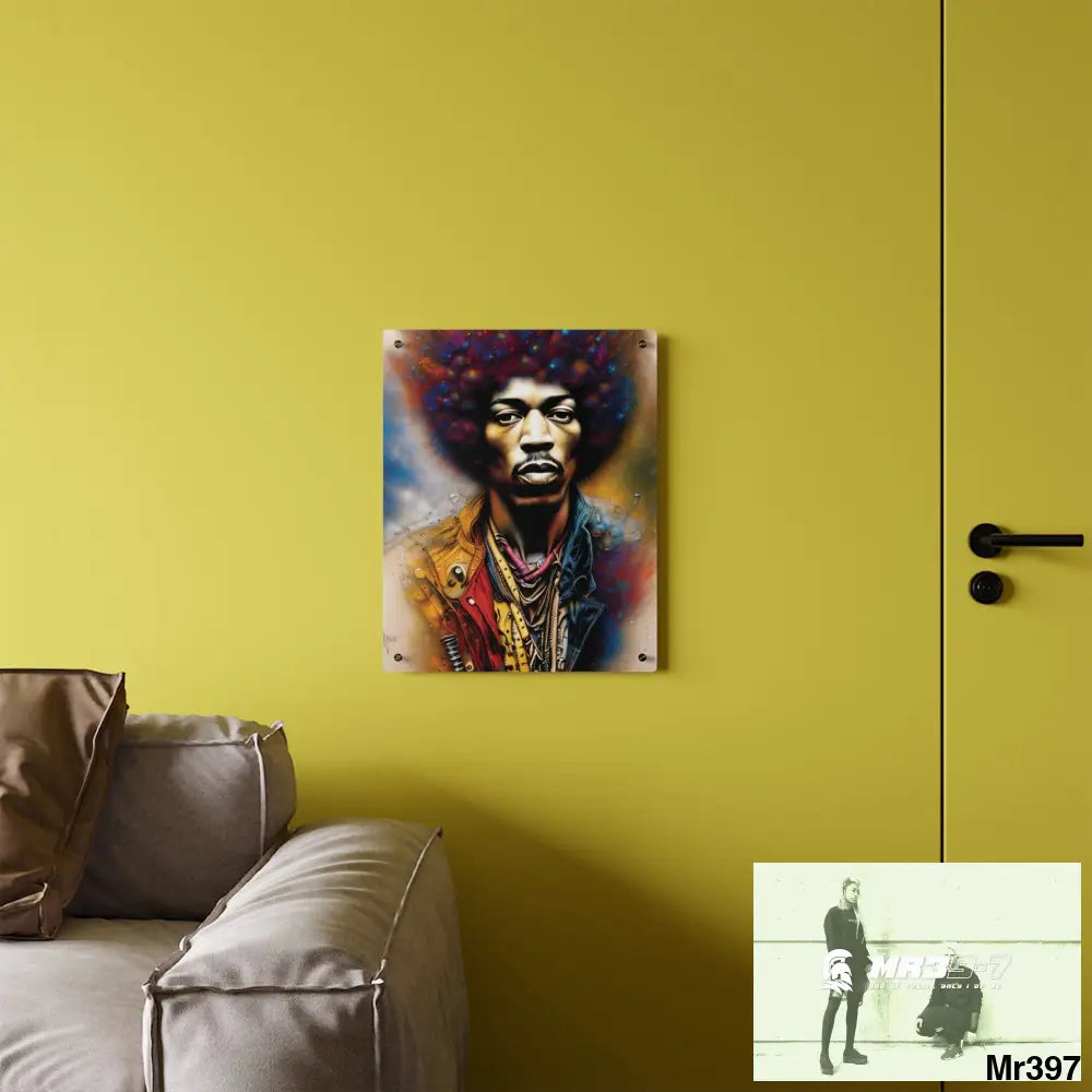 Super Resolution Jimi Hendrix Steampunk graphic Acrylic Wall Art Panels Home Decor