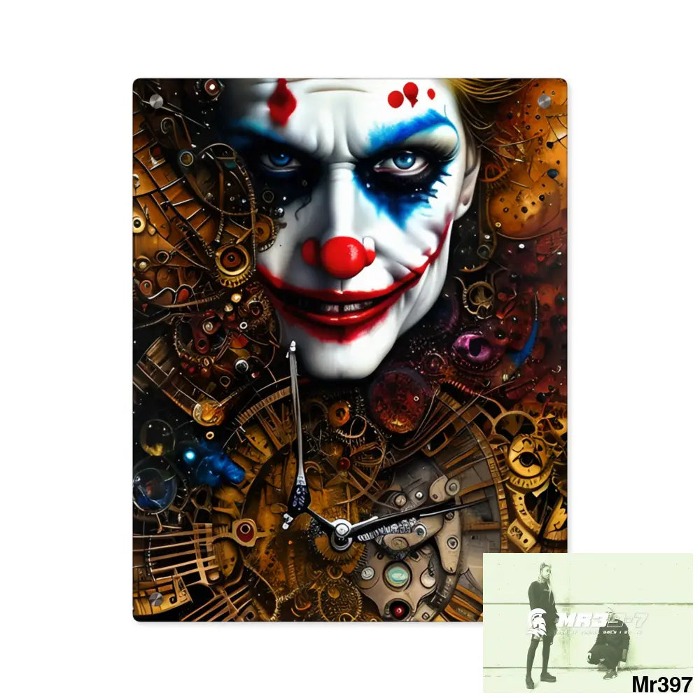 SuperResolution Round Steampunk Joker Graphic Acrylic Wall Art Panels 16″ x 20″ (Vertical) / 0.25’’ Home Decor