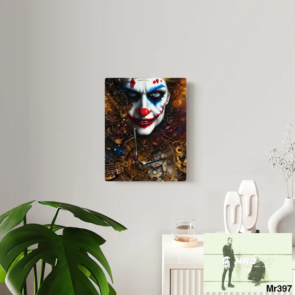 SuperResolution Round Steampunk Joker Graphic Acrylic Wall Art Panels Home Decor