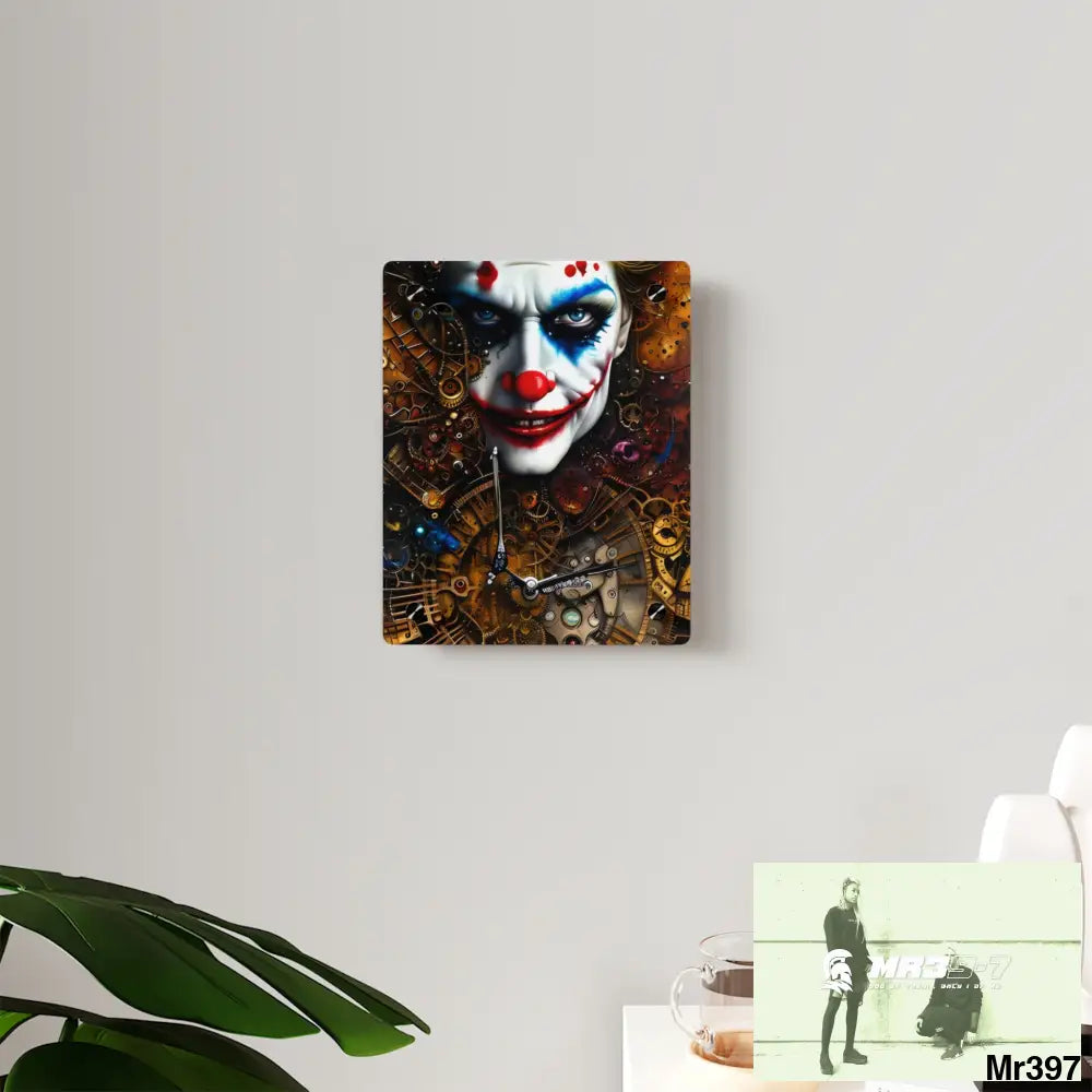 SuperResolution Round Steampunk Joker Graphic Acrylic Wall Art Panels Home Decor
