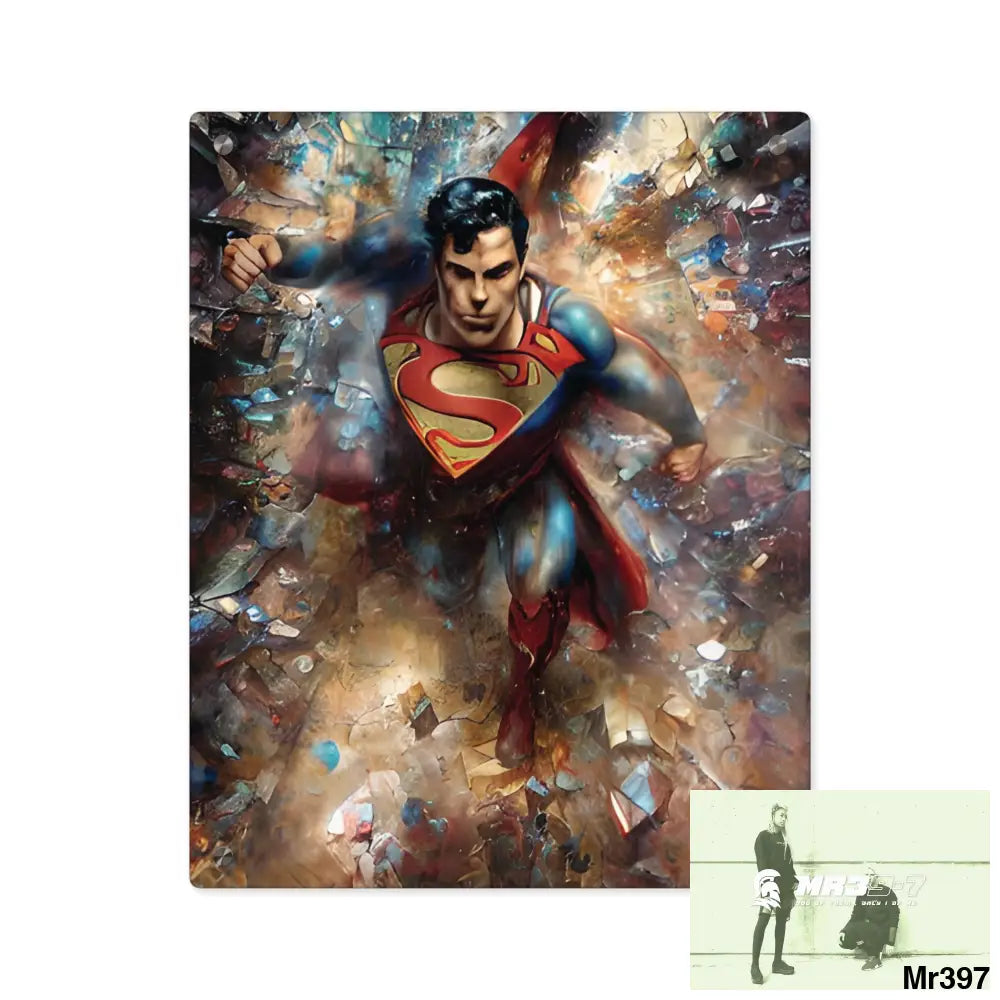 SuperResolution Superman Steampunk Painterly Graphic Acrylic Wall Art Panels 16″ x 20″ (Vertical) / 0.25’’ Home Decor
