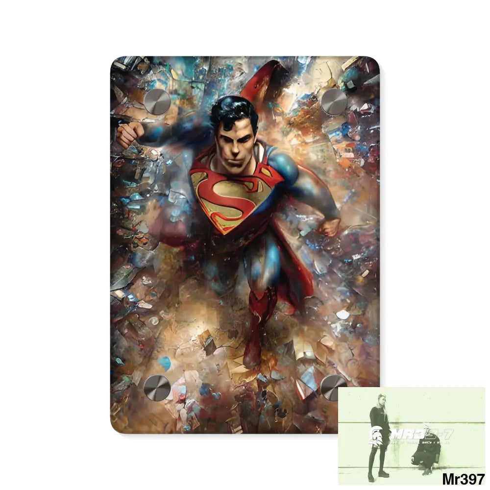 SuperResolution Superman Steampunk Painterly Graphic Acrylic Wall Art Panels 5’’ x 7’’ (Vertical) / 0.25’’ Home Decor